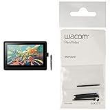 Wacom Cintiq 16 Kreativ-Stift-Display Tablet (zum Skizzieren, Illustrieren & Zeichnen direkt auf dem Bildschirm, mit Full HD Display (1.920 x 1.080)) & Standard Stiftspitzen, schwarz 5-TLG