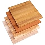 LAMO Manufaktur Holzplatte für Couchtisch, Beistelltisch, Nachttisch, Tischplatte 50x50 cm, Roh, LHG-01-A-001-50