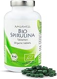 Amlawell Bio Spirulina Tabletten - Vegan - ohne Laktose und Gluten - aus deutscher Herstellung - in 250 g Packung erhältlich - DE-ÖKO-042