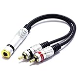 Adapter 6.3mm Stereo Klinke Buchse auf 2X Cinch Stecker Audio Vitalco 2X RCA Männlich auf Weiblich Stereo Klinke Kabel Kupplung