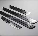 4Pcs Car Edelstahl Einstiegsleisten für Vauxhall Opel Mokka X 2013-2020, Auto Kratzschutz Abdeckung Dekor Styling Zubehö Pedal SchutzhüL