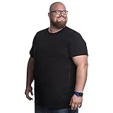 Alca Fashion T-Shirt Herren Rundhals Doppelpack Basic 2 Stück Tshirt Übergrößen XL - 8XL für Männer mit Übergröße Bauchumfang 4XL-B Schw