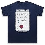 WOD It's Always Sunny in Philadelphia Nightman Note Lyrics Adults & Kids T-Shirt_12417 Navy S