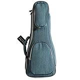 MUSIC FIRST Ukulele-Tasche für Ukulele, 15 mm dick, Vintage-Design, für 53,3 cm Sopran-Ukulele, Denim-J