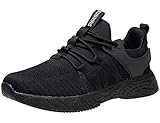 KEENPACE Neutral Laufschuhe Turnschuhe Herren Damen Leichte Atmungsaktiv Sportschuhe Sneaker Outdoor Schuhe für Fitness Jogging Dämpfung rutschfest Bequeme schwarz 44