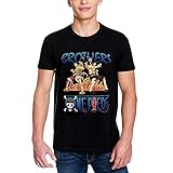 Elbenwald One Piece Herren T-Shirt Brothers Ace Ruffy Baumwolle schwarz - L