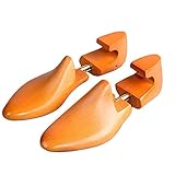 Herren Premium Schuhspanner/Tragegurte - Natürliche Kiefernholz Schuhspanner Holzbahre - Einziehbarer geformter Holzschuhständer, Dunkel, C (Helle Farbe D)