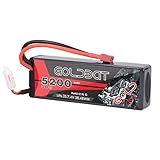 GOLDBAT 5200mAh RC Akku 7.4V 50C 2S LiPo Batterie mit Deans Stecker für RC Evader BX Auto LKW Truggy Buggy Hubschrauber Flugzeug Autorennen (Hardcase)