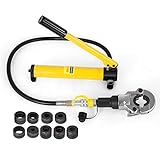 Mophorn 6T Manuelle Hydraulische Zange Handpresswerkzeug Set Hydraulisches Presswerkzeug für V/TH-Rohr (V-förmig 12-28mm / TH-förmig 16-32mm)