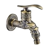 YeenGreen Antik Messing Wasserhahn, Antik Messing Hahn, Messing Waschtischarmatur, Wasserhahn Antik für zu Hause Küche Bad Outdoor G
