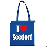Tasche I Love Seedorf Größe 38x42 Farbe Grau Druck Schw