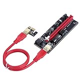 1er-Pack Neuester PCIE Riser VER009S PCI-E-Adapter PCIe 1x bis 16x USB 3.0-Datenkabel für Ethereum Bitcoin Crypto Currency Mining