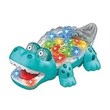 Qingday Baby Krabbelspielzeug Elektrisches Krokodilspielzeug mit Licht und Musik, Simulation Universal Walking Gear Krokodilspielzeug Baby Krabbelspielzeug für Baby 6-36 M