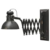 Scherenarm Wandlampe Industrie-Design shabby schwarz E14 [Energieklasse A++]