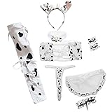 JasmyGirls Damen Sexy Maid Cosplay Dessous Pelz Milchkuh Kostüm Kawaii Anime Bikini Set Mini Leopard BH und Höschen Outfit (Weiß2)