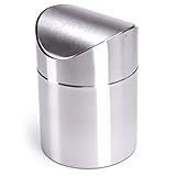MSV Tischmülleimer Tischabfalleimer Abfallbehälter Küchen Abfalleimer Kosmetikeimer Edelstahl Schwingdeckel Maße (ØxH): 12 x 16,5