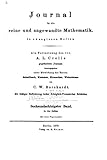 Journal für die reine und angewandte Mathematik