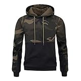 QWERD Herren Cargo-Style Pullover Sweatshirt Hoodie Sweater Camouflage Herren Pullover Camouflage Hoodie Grün Kapuzenpullover Pulli mit Kapuze Sweat Camo Bomber Hoody Kapuzenp