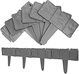 YAOL Rasenkanten,Kunststein Gartenzaun,Garten Rasenkante Palisade Zaun,Gartenzaun Edging,Stein Patio Zaun Blumengarten Dekoration für Garten Gehwege (30pcs)