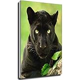 Tankaa Animal Art Wandbild mit schwarzem Panther, Gemälde auf Leinwand, Wandbilder für Wohnzimmer, Schlafzimmer, Wandkunst, Poster, Heimdekoration, 80 x 120