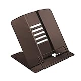 Schwarz Leseständer Metall, 6 Stufen verstellbar,Faltbar Tablette Buchständer für Küche,Arbeitszimmer, Büro, Schule (Dunkelbraun)