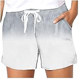 Damen Shorts Casual Kurze Hose Sommer Übergröße Tunnelzug Elastische Sweatpants Laufshorts Running Gym Yoga Fitness Kurze Sporthose Casual Loose Schlafhose mit Taschen S-5XL XXL XXXL