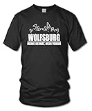 shirtloge - Wolfsburg - Fanblock - Meine Heimat, Mein Verein - Fussball Fan T-Shirt - Schwarz - Größe L