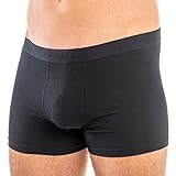 HERMKO 908960 Herren Pant Retroshorts im 2er Pack mit Webbund aus Bio-Baumwolle/Elastan, Größe:D 5 = EU M, Farbe:schw