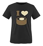 Comedy Shirts - I Love Sushi - Rolle - Herren T-Shirt - Schwarz/Hellbraun-Beige Gr. M