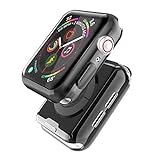 Misxi 2-Stück für Apple Watch Serie 6 / SE/Series 5 / Series 4 Hülle Mit Displayschutz 44mm, Rundum Schutzhülle HD Ultradünne Schutz Case für iWatch (1 Transparente + 1 Schwarz)