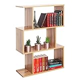 RICOO Standregal (WM072-EW) 97 x 70 x 25 cm Holzregal Eiche Wotan Braun Bücherregal Organizer Bücherschrank Raumteiler Pflanzenregal W