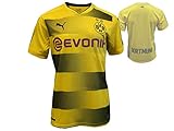 PUMA Erwachsene BVB Home Replica with Sponsor Logo Shirt, Cyber Yellow Black, 4XL