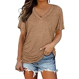 T-Shirts für Herren und Damen,O-Ausschnitt Tops Mode Teenager Mädchen Junge Bluse Teenager Mädchen Bluse Mit Rundhalsausschnitt Unisex T-Shirt für die ganze Saison X6 - Coffee Larg