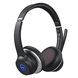 Kabelloses Headset mit Doppelmikrofon, 22+ Stunden, Kabelloses Headset mit CVC8.0-Mikrofon mit Geräuschunterdrückung für Büro, Callcenter, Büro, C