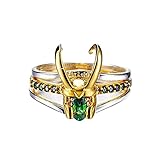 YOISMO Loki Ring - 3 in 1 Loki Ring Film Cosplay Kostümzubehör Schmuckringe,Silber Thor Ring für Frauen Männer Marvel Fans Schmuck Geschenk Ring
