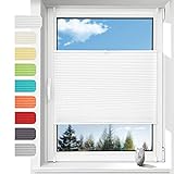 Plissee ohne Bohren Plissees Klemmfix, Easyfix Plisseeroll Rollo für Fenster Einfache Montage Sichtschutz und Sonnenschutz,35 x 130