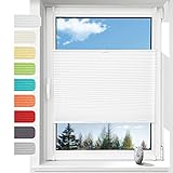 Plissee ohne Bohren Plissees Klemmfix, Easyfix Plisseeroll Rollo für Fenster Einfache Montage Sichtschutz und Sonnenschutz,80 x 120