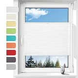 Plissee ohne Bohren Plissees Klemmfix, Easyfix Plisseeroll Rollo für Fenster Einfache Montage Sichtschutz und Sonnenschutz,35 x 130