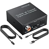 DAC Digital Koaxial zu Optischem SPDIF Toslink Konverter PROZOR mit Lichtleiterkabel Unterstützung DTS / Dolby-AC3 192 KHz Bidirektionaler Digitaler Audio Sp