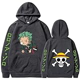 UBeisy Anime One Piece Pullover Herren Damen Luffy Zoro ACE Piratenbande Hoodie Anime Cosplay Kapuzenpullover,004SH,L1