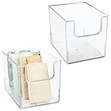 mDesign Aufbewahrungsbox – praktische Schrankbox für das Schlafzimmer – idealer Organizer für Kleidung und Accessoires aus BPA-freiem Kunststoff – 2er-Set – durchsichtig