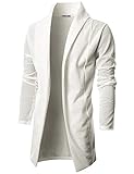 Ohoo Herren Langarm-Cardigan mit Schalkragen und Drapierung