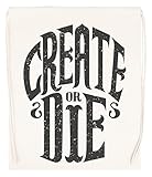Vendax Create Or Die Beige Turnbeutel mit Kordelzug Drawstring Gym Bag Backpack