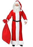 Foxxeo Premium Weihnachtsmann Kostüm mit Mantel für Herren - Größe XL-XXL