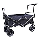 WWJL Roll-ATV, Heavy Duty Trolley 100kg Outdoor Trolley VierräDriger Faltbarer Tragbarer Angel-Faltwagen, Garten-Trolley,Schw
