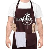 adakel Schürze, Wasserdicht Kochschürze Grillschrze für Frauen Männer mit Taschen Chefkoch latzschürze Küchenschürze als Geschenk Geburtstag Weihnachten (Bratort Kaffee)