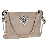 Trachten-Handtasche Dirndltasche Umhängetasche Kunst-Leder Taupe beig