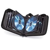 Hama CD Tasche für 32 Discs / CD / DVD / Blu-ray (Mappe zur Aufbewahrung , platzsparend für Auto und Zuhause, Transport-Hüllen) Schw