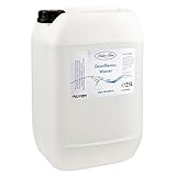 25 Liter DESTILLIERTES WASSER ***Leitfähigkeit:  0,07 µS/cm*** im Kanister (natur) aus HDPE mit dicht schliessendem Deckel und praktischem Tragegriff / Geeignet für technische und chemische Zwecke sowie zur Herstellung ( z. B. Kolloidales Silber - Kolloidales Gold ) / Aqua dest - Aquadest von Dok