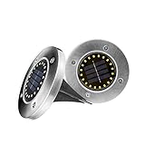 Pkfinrd Solarleuchten für den Außenbereich, wasserdicht, 20 LEDs, für den Außenbereich, 4 Stück, kaltweiß